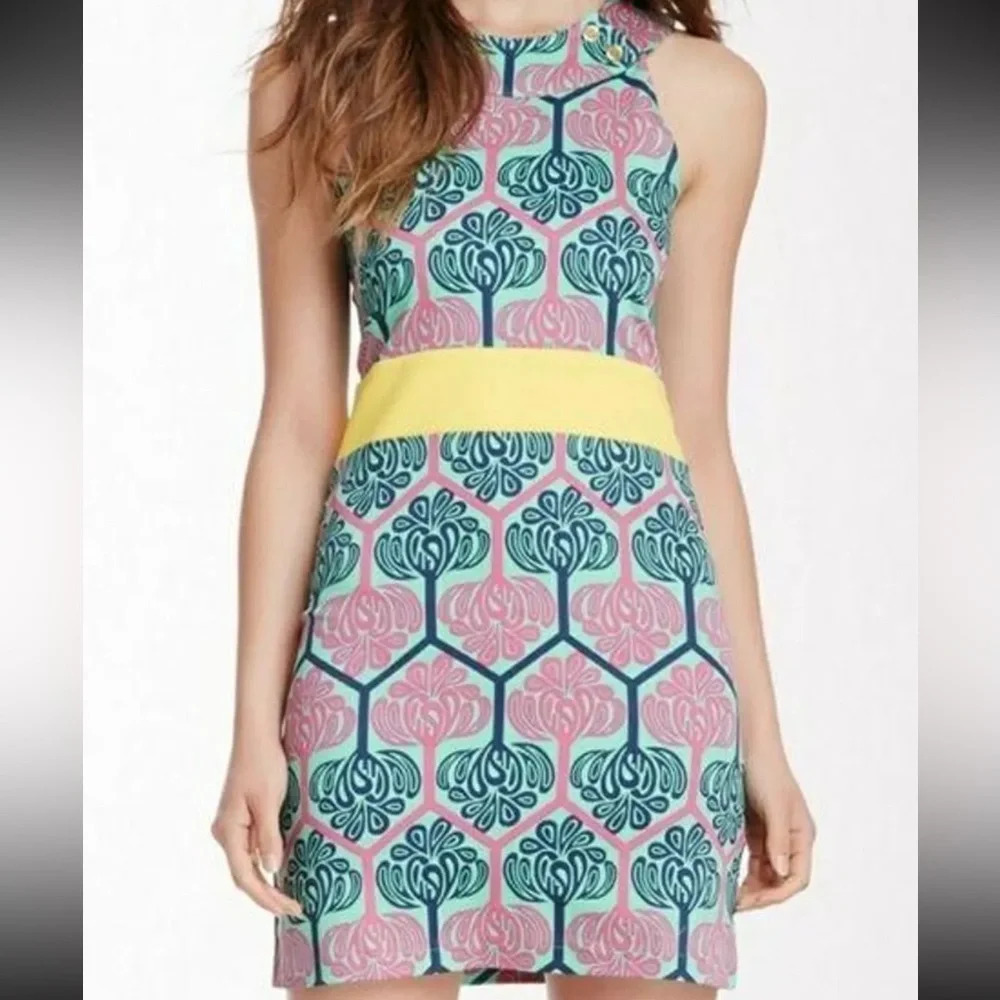 Tracy Negoshian Floral Printed Sheath Dress